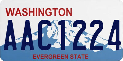 WA license plate AAC1224