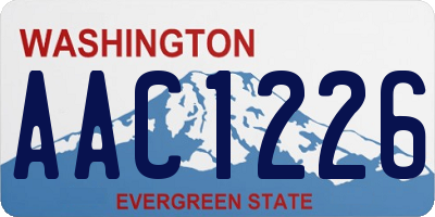WA license plate AAC1226