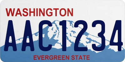 WA license plate AAC1234