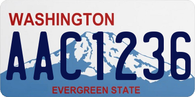 WA license plate AAC1236