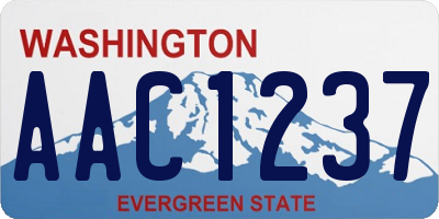 WA license plate AAC1237