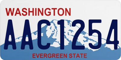 WA license plate AAC1254