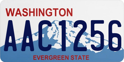 WA license plate AAC1256