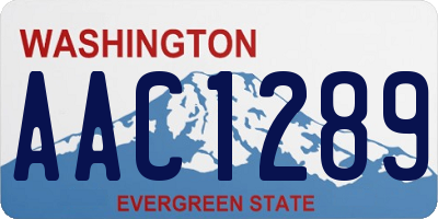 WA license plate AAC1289