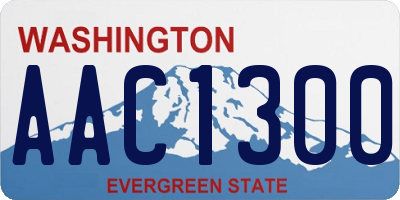 WA license plate AAC1300
