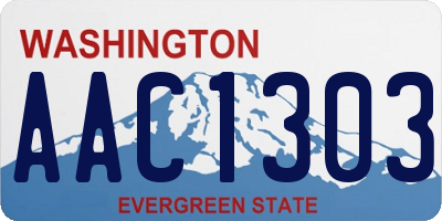 WA license plate AAC1303