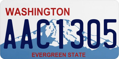 WA license plate AAC1305