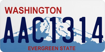 WA license plate AAC1314
