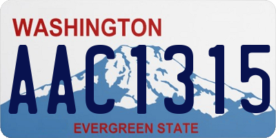 WA license plate AAC1315