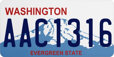WA license plate AAC1316