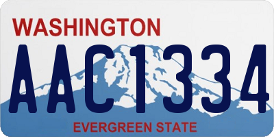 WA license plate AAC1334