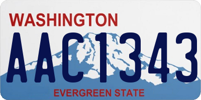 WA license plate AAC1343