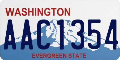 WA license plate AAC1354