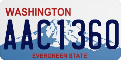 WA license plate AAC1360