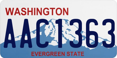 WA license plate AAC1363
