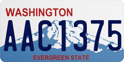WA license plate AAC1375