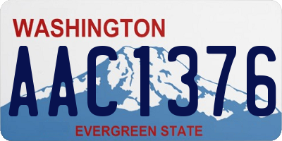 WA license plate AAC1376
