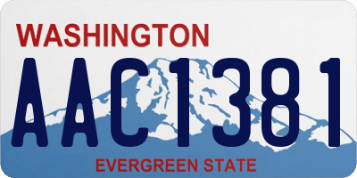 WA license plate AAC1381