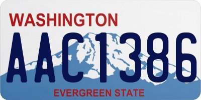 WA license plate AAC1386