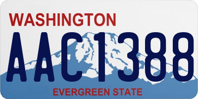 WA license plate AAC1388