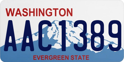 WA license plate AAC1389