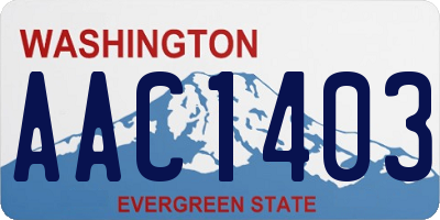 WA license plate AAC1403