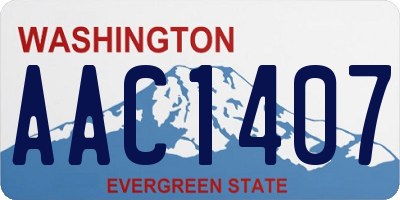 WA license plate AAC1407