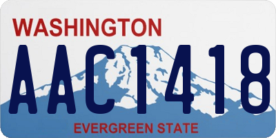 WA license plate AAC1418