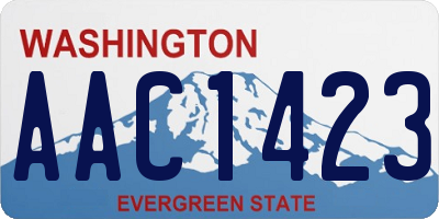 WA license plate AAC1423