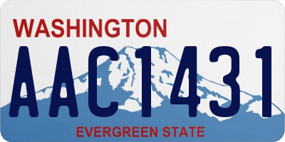 WA license plate AAC1431