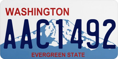 WA license plate AAC1492