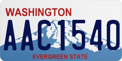 WA license plate AAC1540