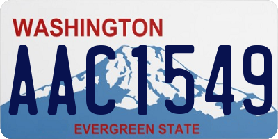 WA license plate AAC1549