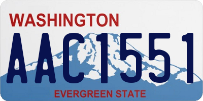 WA license plate AAC1551