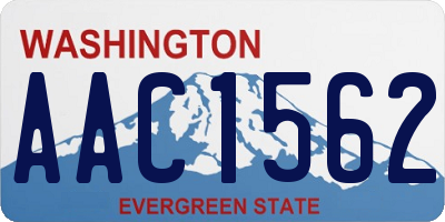 WA license plate AAC1562