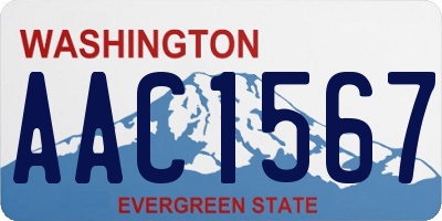 WA license plate AAC1567