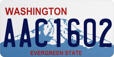 WA license plate AAC1602