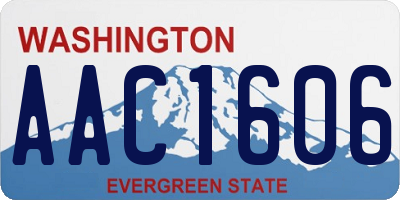 WA license plate AAC1606