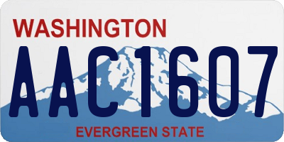 WA license plate AAC1607