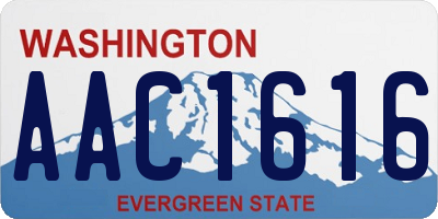WA license plate AAC1616