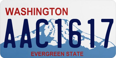 WA license plate AAC1617
