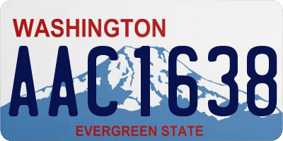 WA license plate AAC1638
