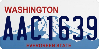 WA license plate AAC1639