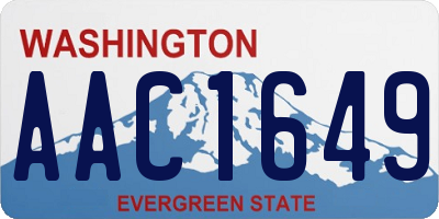 WA license plate AAC1649