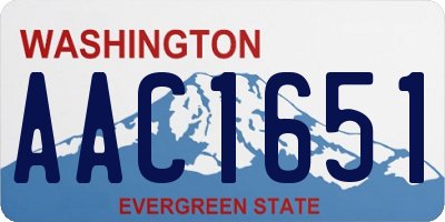 WA license plate AAC1651