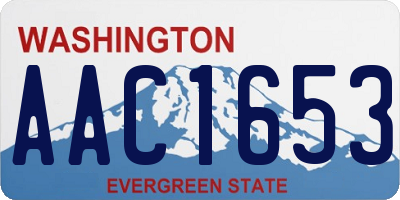 WA license plate AAC1653