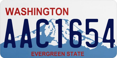 WA license plate AAC1654