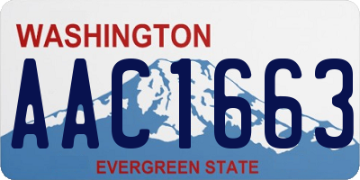 WA license plate AAC1663