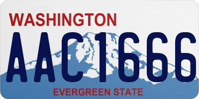 WA license plate AAC1666