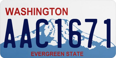 WA license plate AAC1671